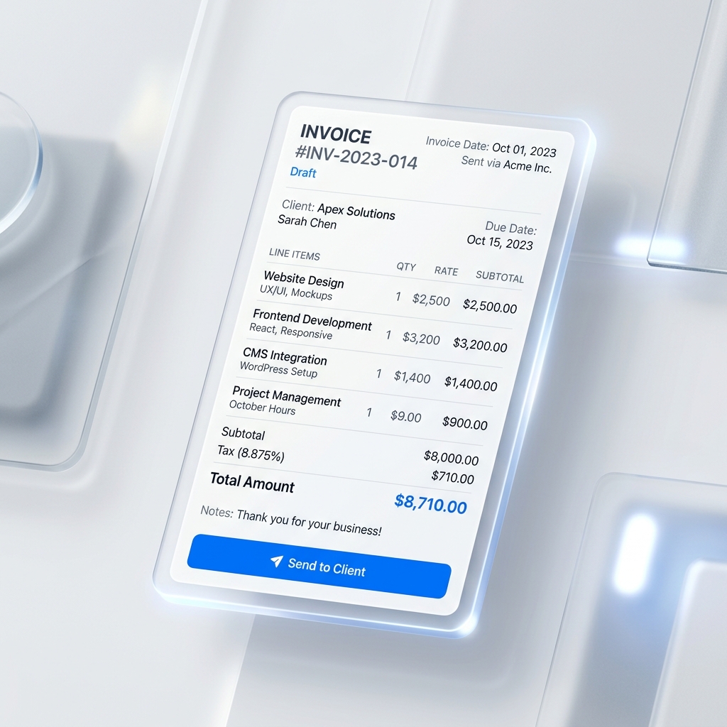 Invoice UI Mockup